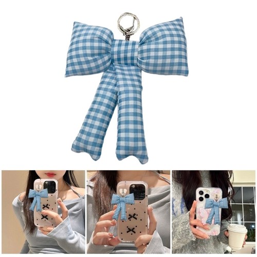 Checkered Bowknot Keychain Pendant Fashionable Bag Accessory Bag Adornment - Afbeelding 2 van 11