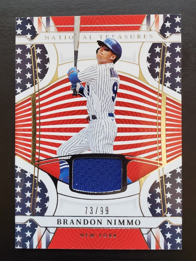 2022 National Treasures Brandon Nimmo Red White & Blue GU Relic 73