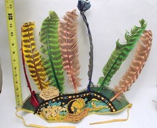 VTG NATIVE AMERICAN NAVAJO Childs HEADDRESS Mountainair New Mexico PINTO BEAN