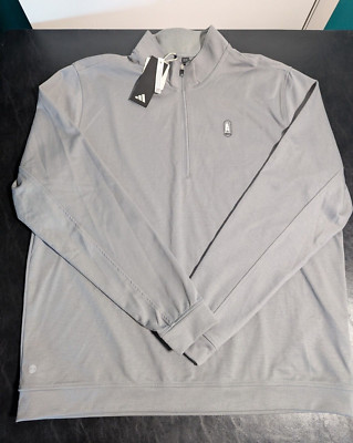 NWT MEN'S ADIDAS ELEVATED 1/4 ZIP PULLOVER, SIZE: XL, COLOR: GRAY (J551)