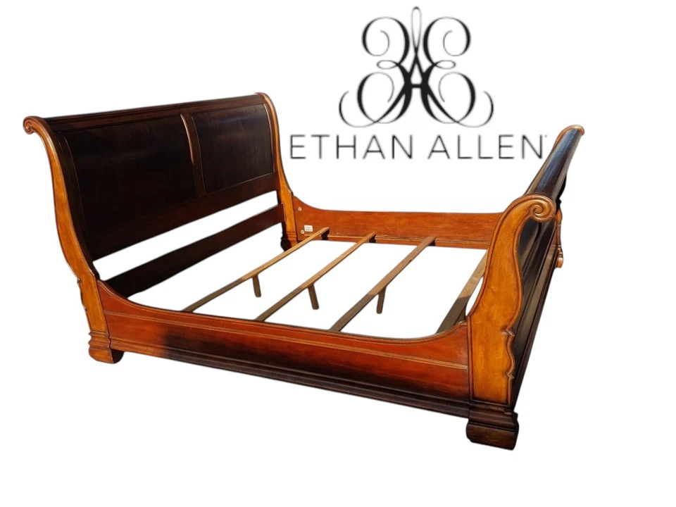 Marco de cama king cama trineo toscana Ethan Allen Foto 3 de 4
