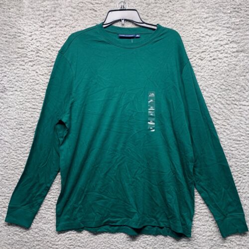 John Ashford Shirt Mens L Large Green Crew Neck Long Sleeve Pullover