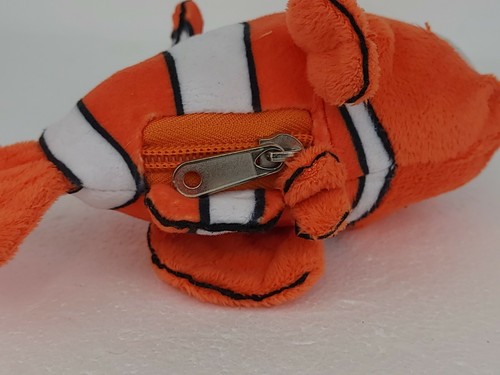 Disney Pixar FINDET DORY Nemo Clown Fisch Plüschclip mit Etikett 7 Zoll Reißverschlusstasche - Bild 3 von 4