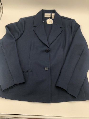 Alfred Dunner Blazer Navy Blue Color Women's Blazer Jacket 2 button Size 16 NWT - Picture 7 of 11