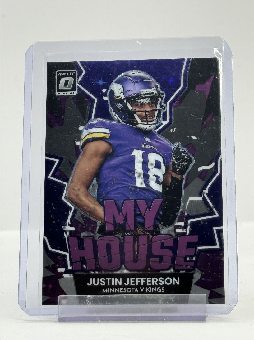 JUSTIN JEFFERSON 2022 DONRUSS OPTIC MY HOUSE PURPLE STARS /25 Q1787