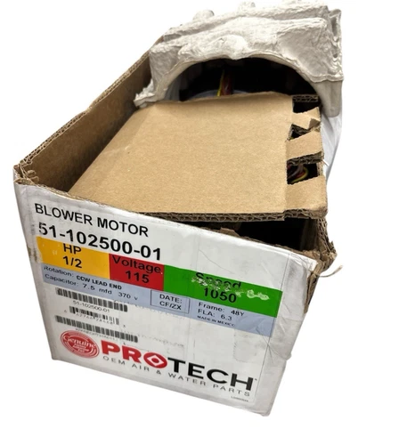 Rheem Protech 51-102500-01 Blower Motor 1/2 HP 1075 RPM 4 SP 1 PH 115V