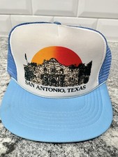 Vintage San Antonio Texas Alamo Blue Snapback Trucker Hat Never Worn