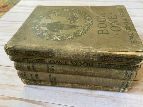 Lot Set of 5 Antique The Aldine Readers One Two Three Four Five Rev Ed 1916-1920 - Picture 2 of 9