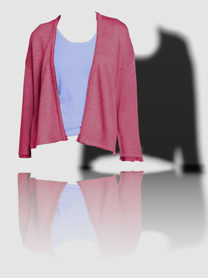 $326 Neiman Marcus Cashmere Collection Women's Pink Sequin Sweater Cardigan SZ L