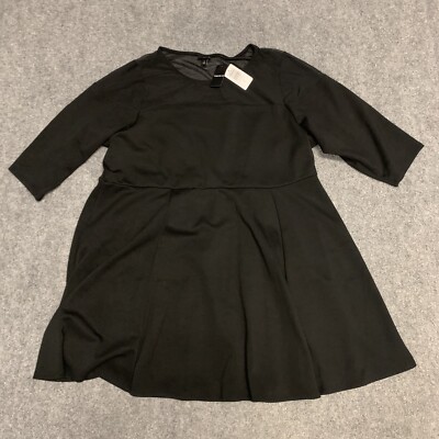 3 4 sleeve skater dress black BlackMilk | Warm Black Long Sleeve Evil Mini Skater Dress | Black main image 1