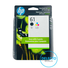 Genuine 2-pack HP 61 Black  Tri-color Ink Cartridges CR259FN 140 SEALED 2/2026 