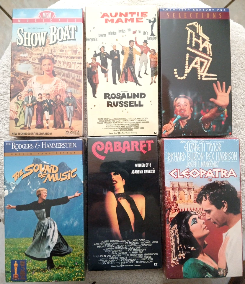 LOT Factory Sealed VHS Classic Films Cleopatra Sound Of Music Cabaret BRAND NEW - Image 2 of 4