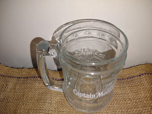Captain Morgan Embossed Glass Mug Stein Barrel Bar Ware Man Cave 5 1/4" Tankard - Picture 6 of 7