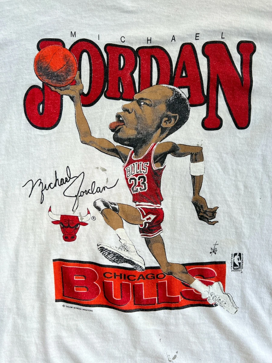 VINTAGE NBA CHICAGO BULLS MICHAEL JORDAN #23 TEE SHIRT SIZE LARGE MADE IN  USA