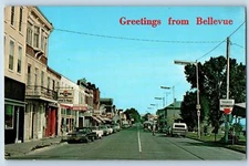 Bellevue Iowa IA Postcard Main Street Of Bellevue Looking North c1960's Vintage