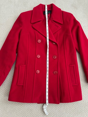 Collection by Gallery Women's Red Medium Double Breasted Pea Coat with Pockets - Picture 18 of 21