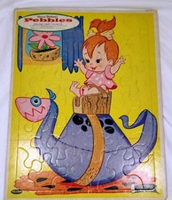 Vintage 1963 Hanna-Barbera Pebbles Flintstones Frame Tray Puzzle Whitman 4434