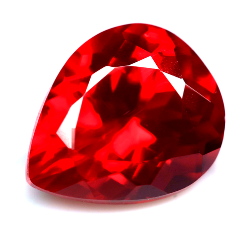 4.75 Ct Certified Natural Mogok Red Ruby Pear Cut Loose Gemstone - 第 1/7 張圖片