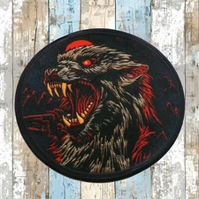 Bloody Werewolf Patch Iron-on Applique Halloween Badge Creature Spooky Legend