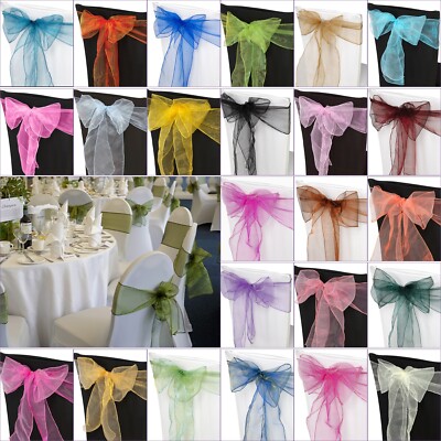 500x Organza Stuhlhusse Schleife Schärpen Hochzeit Event Deko gemischte Farben sortiert