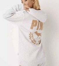 Victoria's Secret PINK Everyday Lounge Campus Pullover Hoodie Gray 2XL NEW