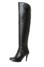 Womens Party faux Leather High Heels Zip Over Knee high Boots plus size