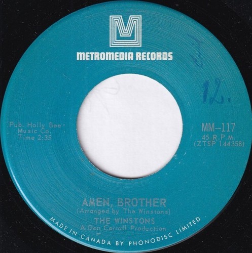 THE WINSTONS-COLOR HIM FATHER-RARE ORIGINAL CANADIAN 7" 45rpm 1968-SOUL/FUNK - Picture 2 of 4