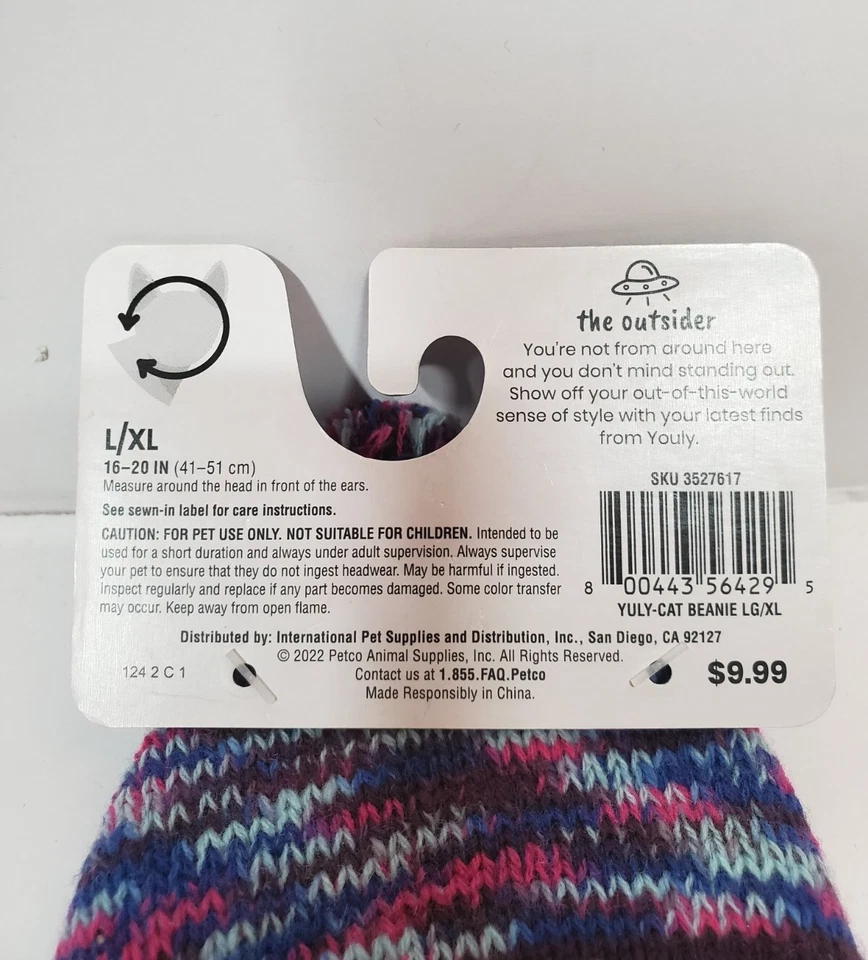 Youly The Outsider Cat Hat L/XL 16-20" "Comet Me, Bro" Cat Beanie Lote de 3 Foto 3 de 4