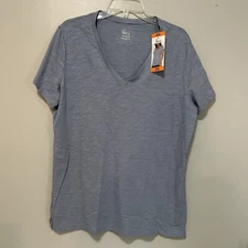 FELINA Women Blue Active Wear T- Shirt XXL Short Sleeve Lightweight NWT