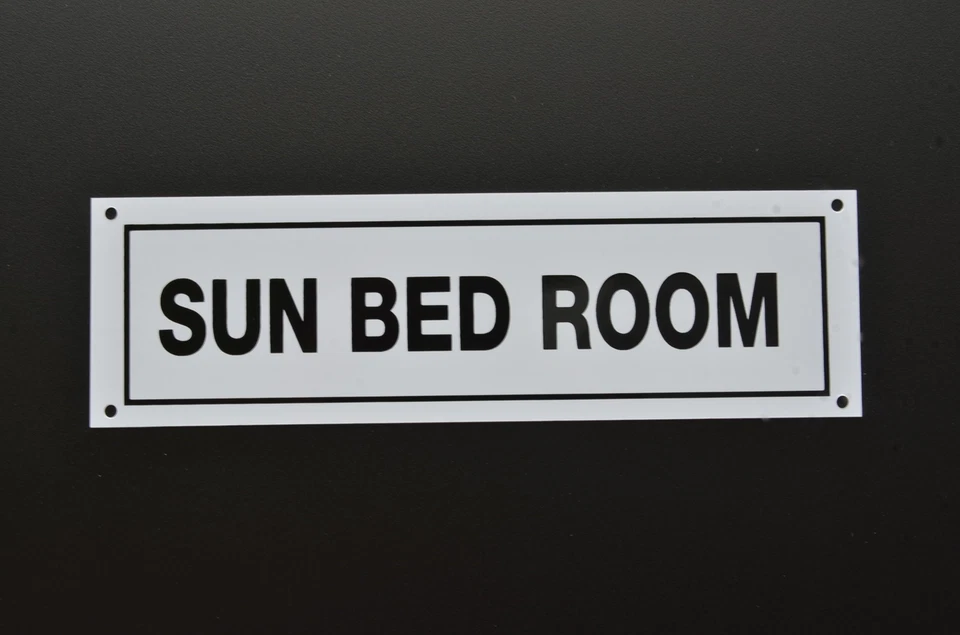 SUN BED ROOM door sign or sticker 190mm x 58mm salon beauty tanning gym spa