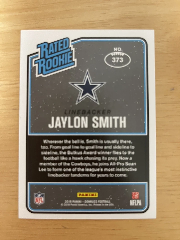 2016 Donruss - Rated Rookies Jaylon Smith #373 Press Proof Gold /50 (RC) - Image 2 of 2