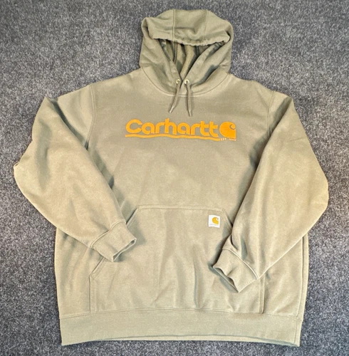 Carhartt Rain Defender Pullover Hoodie Fleece Green XL (A1213) - product listing photo