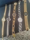 Vtg. Lot Of 5 Ladies Watches From The 80's  2x Citizen  Pulsar,Timex,Peugeot....