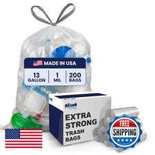 Plasticplace 4-6 Gallon White Drawstring Bags 100 Premium Material 17X20 0.7 Mil