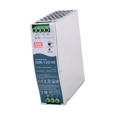 Mean Well SDR-120-48 Hutschienennetztel 120W 48V 2.5A; DIN-Rail Schaltnetzteil