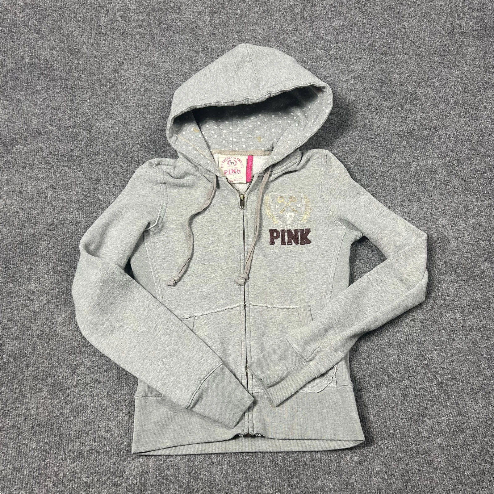 UNDERCOVER Felpa con cappuccio Victorias Secret rosa donna piccola A Listers Crest full zip