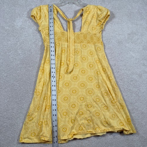 Lei Sundresses by Taylor Swift Floral Mini Dress Tie Back Yellow Size L - Picture 5 of 6