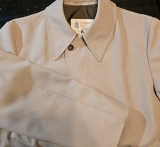 Vintage 60s 70s London Fog Maincoats Trench Coat Men's 42 Short Beige Jacket