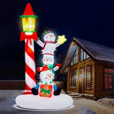 7FT Christmas Inflatables 3 Snowman 2025 NEW LED Outdoor Decoration