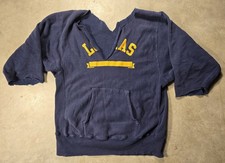 Vintage Champion Reverse Weave Distressed Flaw Navy Pullover Hoodie