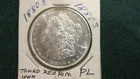 1880-S Morgan silver dollar with reverse toning on rim