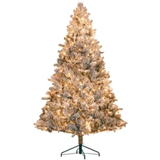 HOMCOM 7.5 ft Pre-Lit Artificial Christmas Tree w/500 Clear Lights and 1530 Tips