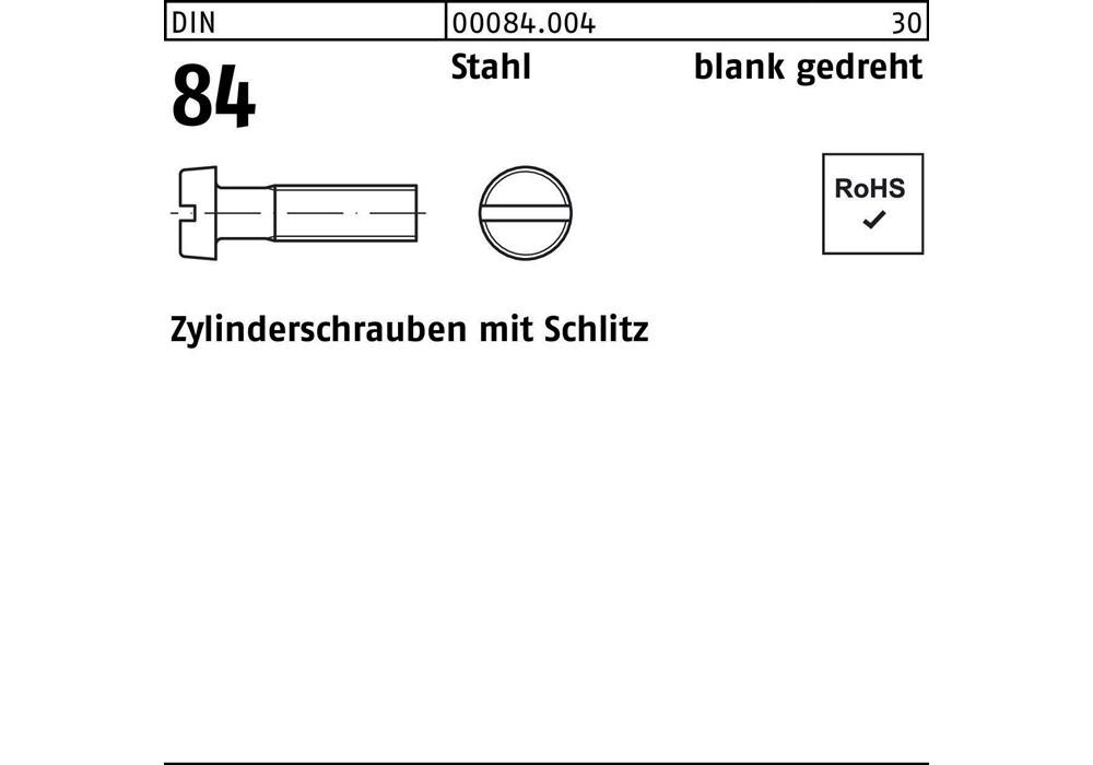 Цилиндершраубе Рейхера DIN 84/ISO 1207 Schlitz M 1,4 x 10 Шталевая заготовка gedreht
