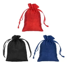 Satin Bags with Drawstring, 3Pack 4x6 Inch Wedding Favor Bags, 3 Colors