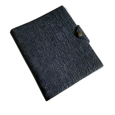 Day Timer Leather Croc Embossed Snap Close Blank Note Book 7.25x10.5