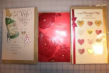 Lot of 10 American Greetings Valentines Premier Cards, Wife, Man, Love - NIW