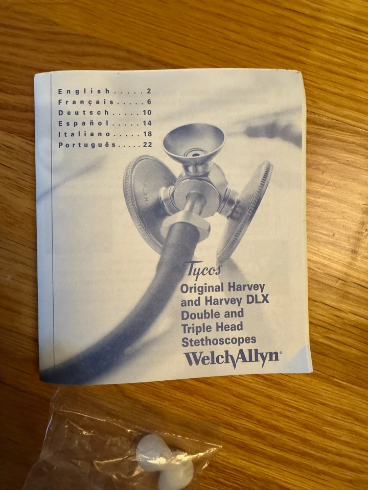 Estetescopio Welch Allen Original Harvey DLX Triple Cabeza Foto 3 de 4