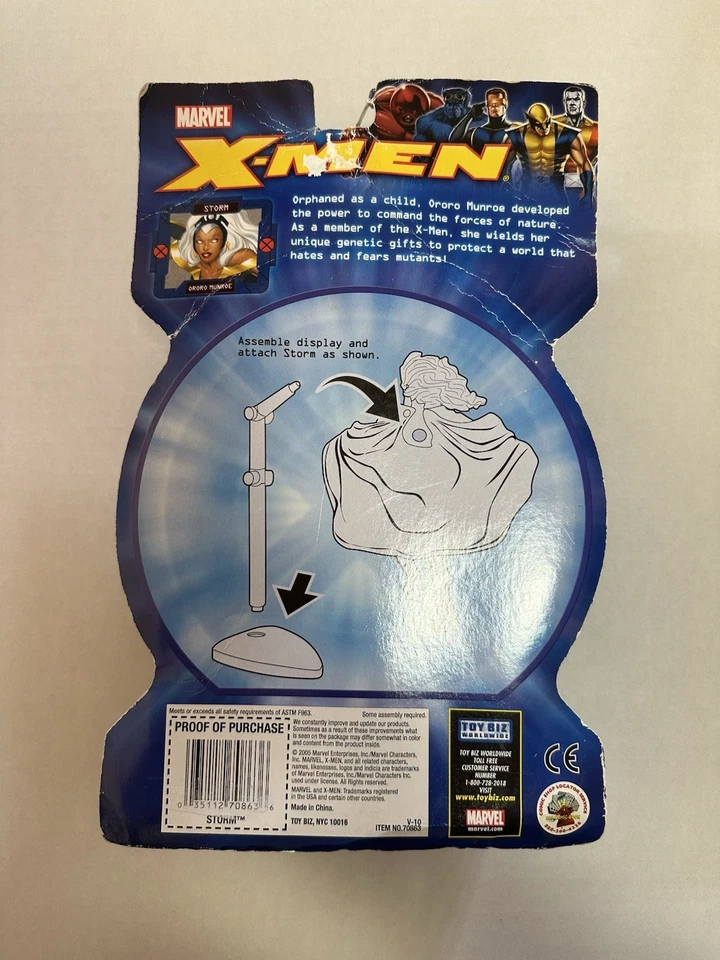 Boneco de ação 2005 Toy Biz Marvel X-Men Storm 7" com base de exibição posável - Imagem 2 de 4