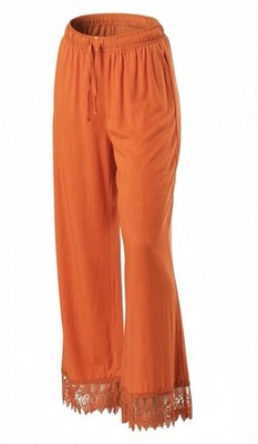 J/M Sportswear Wide Leg Pants Women's M Burnt Orange 30'' Inseam New