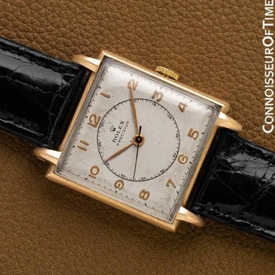 1947 ROLEX PRECISION Vintage Herren Claw Lug 14K Roségold & Edelstahl Uhr